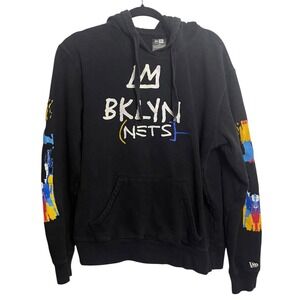 New Era Brooklyn Nets X Jean-Michel Basquiat Hoodie Sweatshirt W Crowns Rare L‎